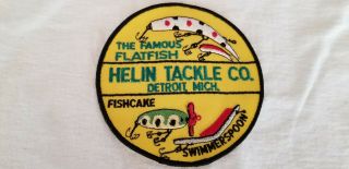 Vintage Fishing Patch Helin Tackle Co Detroit Mich