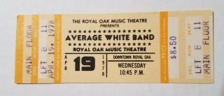 Average White Band - Vintage 1978 Concert Ticket - Detroit /