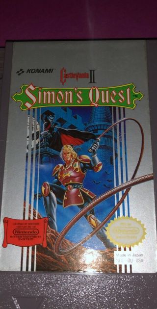 Vintage 1988 Nes Nintendo Castlevania Ii Simons Quest Konami Gamer Fun