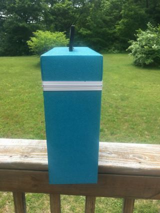 VTG Blue Turquoise Record Storage Box Carrying Case 33RPM 12 