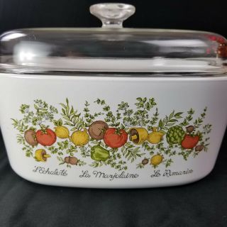 Spice of Life Corning Ware 5 Liter Vtg Casserole Dish With Lid A 5 B 2