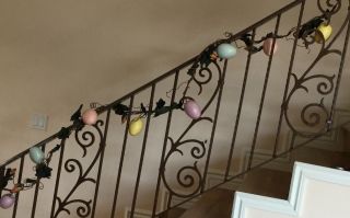 Vintage Collectible Easter Egg Floral Garland Wreath Home Decoration 8 Feet Long