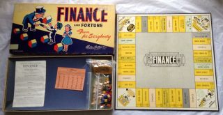 1936 Finance And Fortune Parker Brothers Board Game Vintage Complete