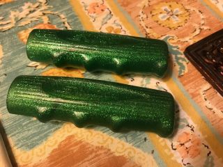 Vintage Schwinn Approved Green Glittery Handle Bar Grips 2