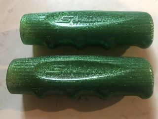 Vintage Schwinn Approved Green Glittery Handle Bar Grips 3