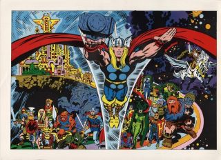 Vintage 1978 Mighty Thor In Asgard Pin Up Poster Marvel