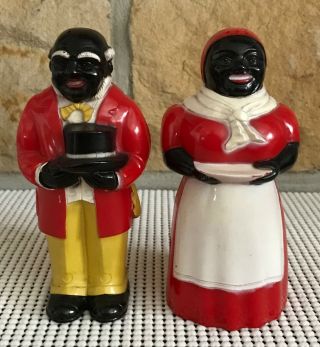 Vintage Black Americana Aunt Jemima And Uncle Mose Salt & Pepper Shakers