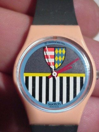 Vintage Swatch Watch Ag 1986 Swiss Lady Quartz Plastic Classic S633