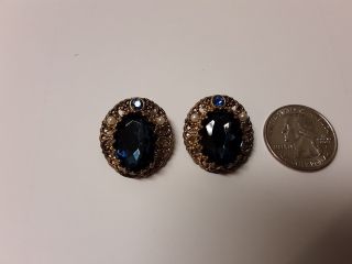 Vintage Blue Sapphire Earrings Made In West Germany