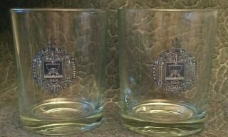 Vintage United States Naval Academy Glass Set Of 2 Rock Glasses Scientia Tridens