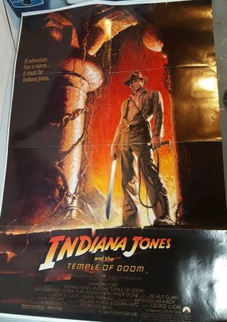 Vintage Indiana Jones And The Temple Of Doom 1984 Movie Poster Style A