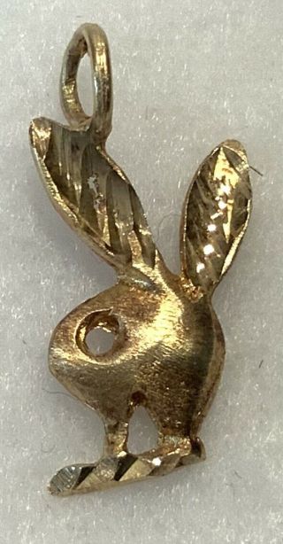 Vintage Nos 14k Yellow Gold Playboy Bunny Pendant Or Bracelet Charm - 0.  8 Grams