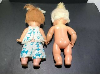 Vintage Hanna Barbera Flintstones Bam Bam Pebbles Dolls 12 inch Ideal Toys 3