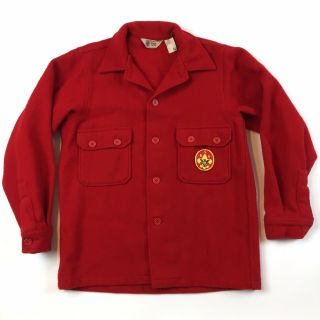 Vintage Boy Scouts Of America Bsa Red Wool Jacket Men 