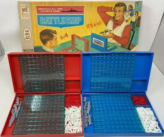 Vintage 1967 Battleship Game By Milton Bradley With Box Complete Usa