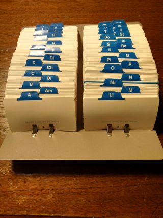 Vintage Rolodex V - File Jr.  V1024 - J Double Rows Filled W/ Index Cards