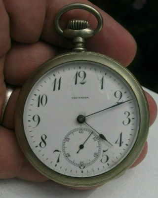 Swiss Made Imperial Mechanical Wind Up Vintage Pocket Watch Not Running