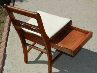 Vintage Sewing Machine Chair With Drawer Storage Mid Century Mcm 50 