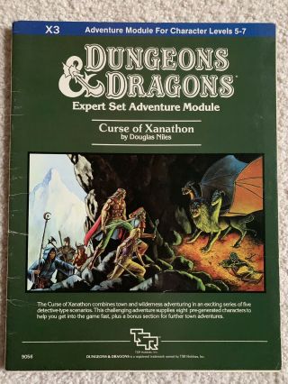 Vintage 1982 Tsr Dungeons & Dragons Module Curse Of Xanathon X3 9056 Nm Condit