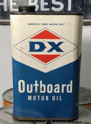 Vtg Dx Outboard Motor Oil 1 Quart Oil Can Sunray Oil Co Tulsa Ok Oklahoma