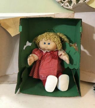 Vintage 1983 Coleco Cabbage Patch Kids Doll Blonde Aleece Sallie 16 " W Box