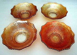 Vintage Fenton Persian Marigold Carnival Glass 5 1/2 " Bowls.  C.  1920 - 29