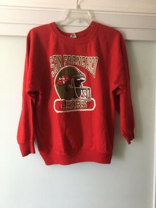 Vtg Logo 7 San Francisco 49ers Nfl Football Crewneck Sweater Size Small 70s 80s