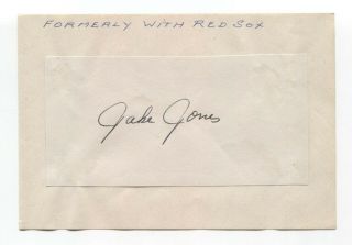 Jake Jones Signed Album Page Autographed Baseball Vintage Boston Red Sox
