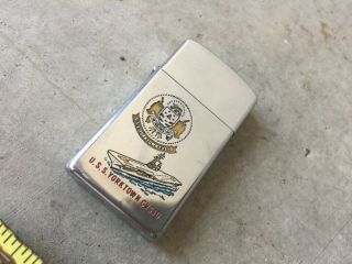 Vintage Zippo Lighter Uss Yorktown Cvs10 Capt.  W.  L.  Bennett Usn