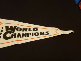 Vintage 1970 Baltimore Orioles WORLD CHAMPIONS Maryland Baseball Pennant Banner 3