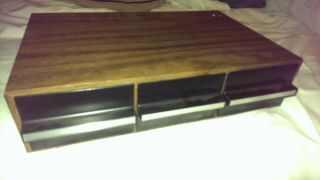 36 Cassette Tape Holder Storage Case Faux Wood 3 Plastic Drawers Euc Vintage Vtg