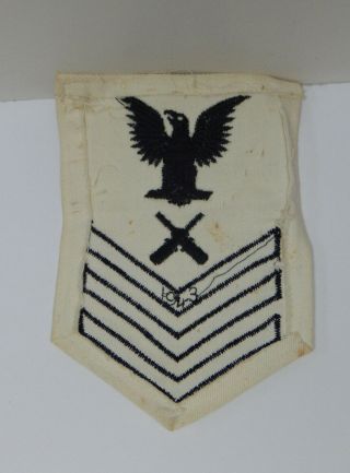 Vintage WW2 WWll US Navy Petty Officer 1st Class Gunner ' s Mate Rate Patch 1943 2