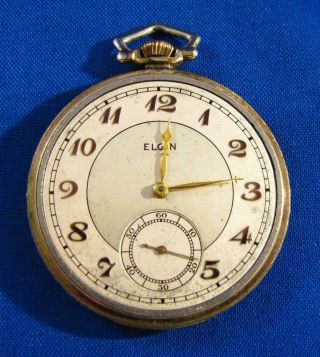 1938 ELGIN 15 Jewel Model 3 Grade 315 Size 12s 10K GOLD Filled Case Pocket Watch 2
