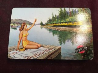 Vintage Full Deck Playing Cards Chicago Northwestern System Railroad Sunbathing