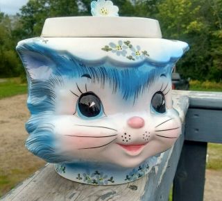 Vintage Lefton China Miss Priss Kitty Cat Cookie Jar