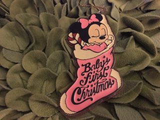 Vintage Walt Disney Baby’s First Xmas Ornament Minnie Mouse Made In St Lucia