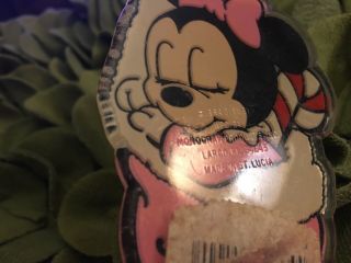 Vintage Walt Disney Baby’s first Xmas Ornament Minnie Mouse Made in St Lucia 3