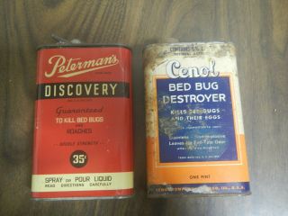 Vtg Bed Bug (roaches) Destroyer Metal Tin Can Peterman 