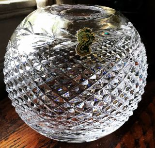 Stunning Vintage Signed Waterford Crystal Glandore 5 1/2 " Rose Bowl Vase
