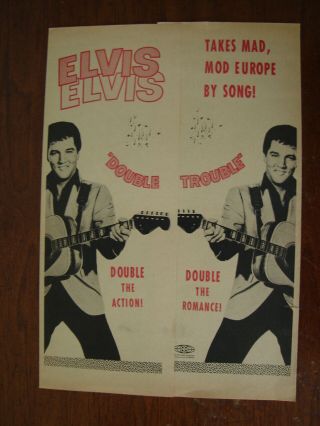 Old Vintage 1967 Elvis Presley Double Trouble Movie Promo Brochure