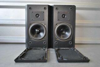 Vintage Pair BIC America VENTURI V52 Bookshelf Stereo Speakers Black 2