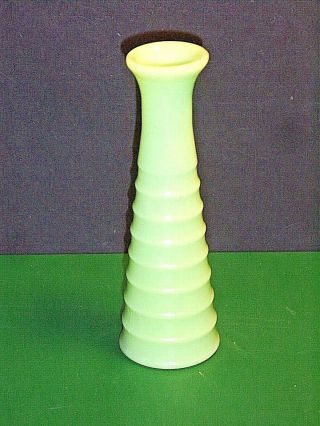Vintage Jeannette Glass Green Jadeite 6 - 1/4 " Small Ribbed Bud Vase