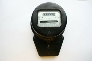 Vintage Round Electrical Watt - Hour Meter Russian Soviet 1993