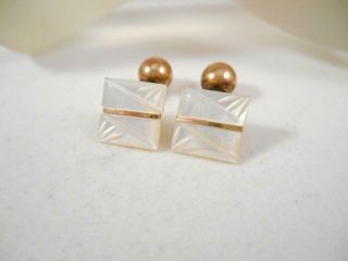 Art Deco Mother of Pearl Gold Filled Vintage Cufflinks 9f8c 2