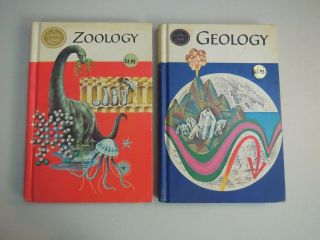 2 - Vintage Golden Science Guide Geology Zoology Hc Chapter Children Books
