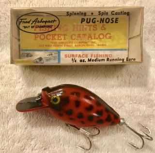 Fishing Lure Fred Arbogast Pro Series Pug Nose 1/4oz Rare Color Tackle Box Bait