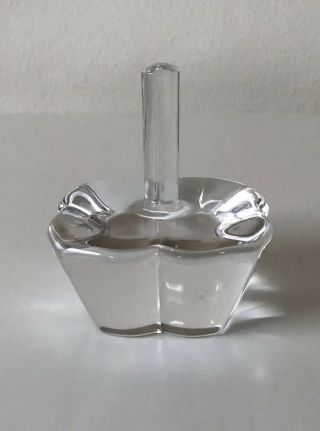 Vintage Orrefors Ring Holder Ring Stand Petal Flower Lobed Swedish Crystal Glass