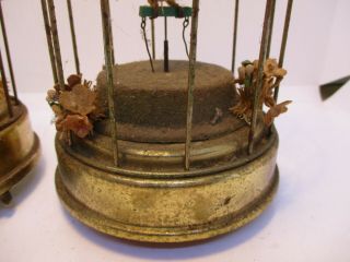 2 Schmid Mechanical Music Box Bird Cage Oh What A Morning Vintage 5