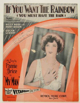 If You Want The Rainbow You Must Have The Rain Vintage Sheet Music 1928