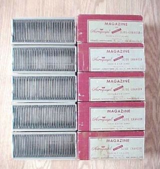 Five Vintage Magazines For Airequipt Automatic Slide Changer For 2x2 Slides
